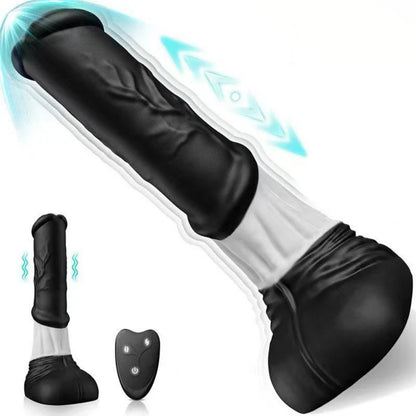 TaRiss's Thrusting Dildo Vibrator with 7 Vibrating & 7 Thrusting Modes Remote Control Fantasy Horse Dildo with Suction Base 11.8''