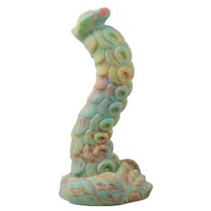 MAPARON Silicone Anal Plug Fantasy Dildo with Strong Suction Base ”Green Snake"