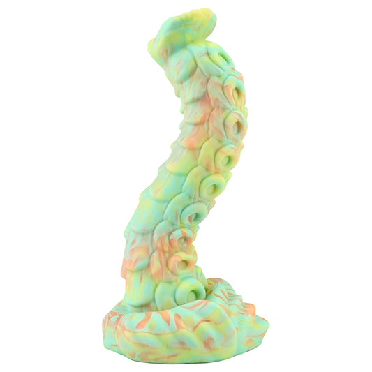 MAPARON Silicone Anal Plug Fantasy Dildo with Strong Suction Base ”Green Snake"