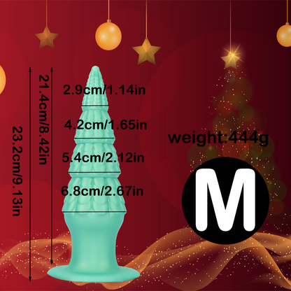 TaRiss's Anal Plug with Powerful Suction Base Silicone Christmas Dildos “Christmas Tree"