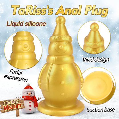 TaRiss's Anal Plug with Wide Suction Base Silicone Christmas Dildo “Snowman”