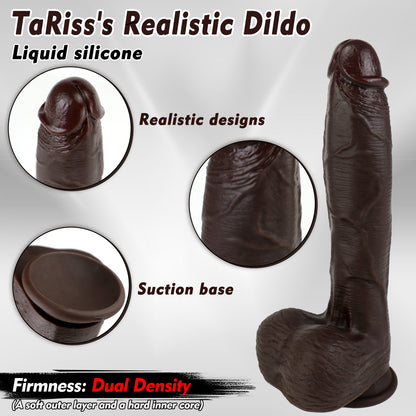 TaRiss's Realistic Dildo with Suction Base Lifelike Dual Density Dildo for Intermediates to Experienced Users