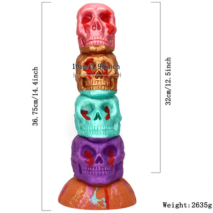 TaRiss's Skull Fantasy Dildo with Suction Cup Base Silicone Thick Anal Plug for Advanced Players