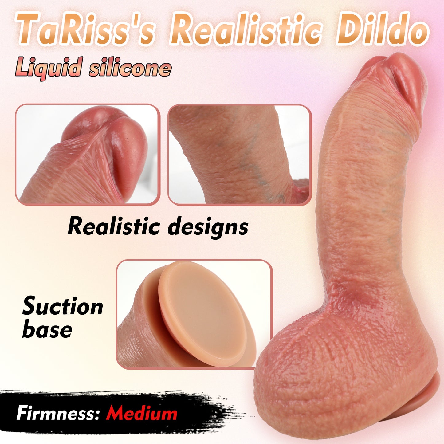 TaRiss's Realistic Dildo with Suction Base Thick Anal Plug for Advanced Players 10.82 Inch - tarisss.com