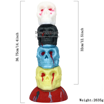 TaRiss's Skull Fantasy Dildo with Suction Cup Base Silicone Thick Anal Plug for Advanced Players