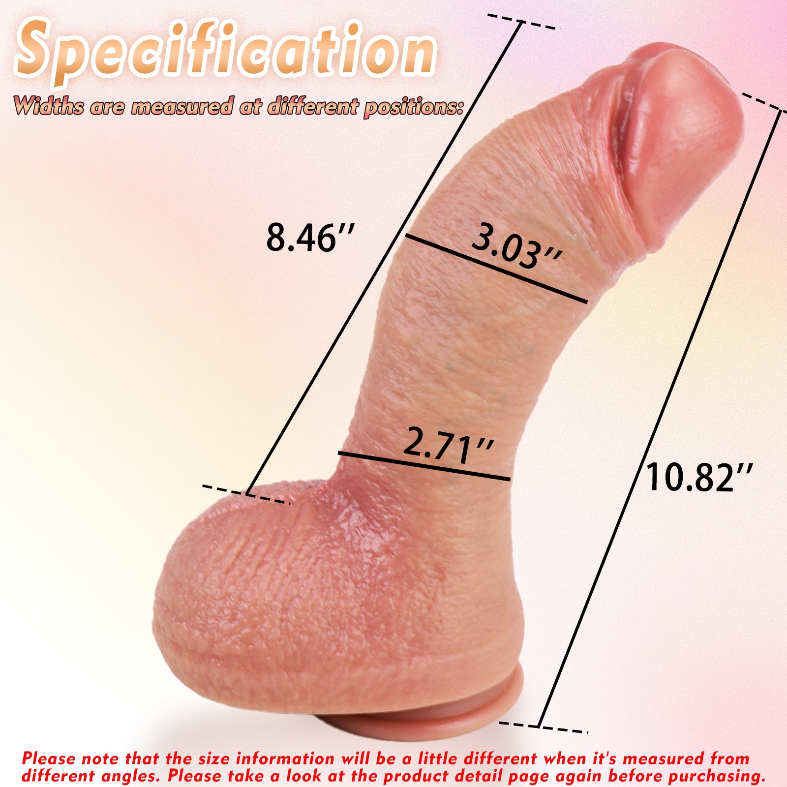 TaRiss's Realistic Dildo with Suction Base Thick Anal Plug for Advanced Players 10.82 Inch - tarisss.com