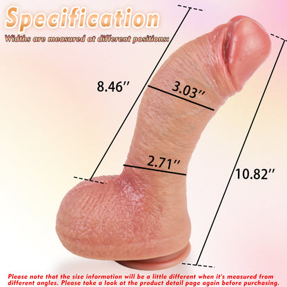 TaRiss's Realistic Dildo with Suction Base Thick Anal Plug for Advanced Players 10.82 Inch - tarisss.com