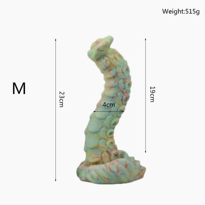 MAPARON Silicone Anal Plug Fantasy Dildo with Strong Suction Base ”Green Snake"