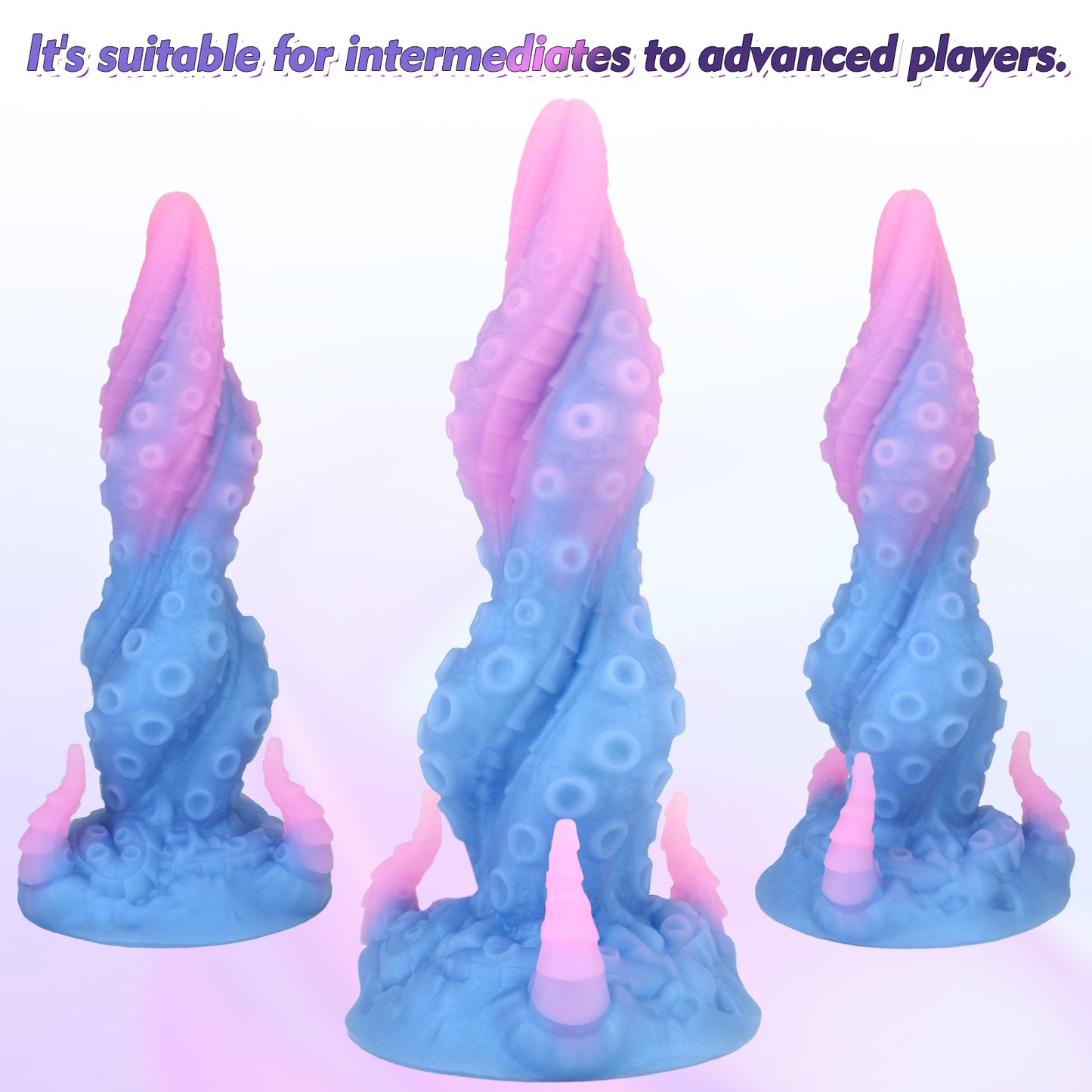 MAPARON Silicone Anal Plug Fantasy Dildo with Suction Cup Base 9.56 Inch "Noctilucent Tentacle“