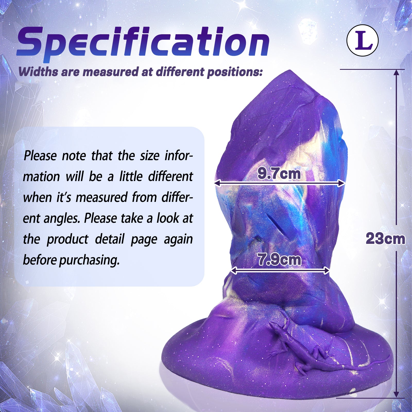 TaRiss's Silicone Anal Plug with Suction Cup Base L 9.05 Inch “Purple Diamond" - tarisss.com