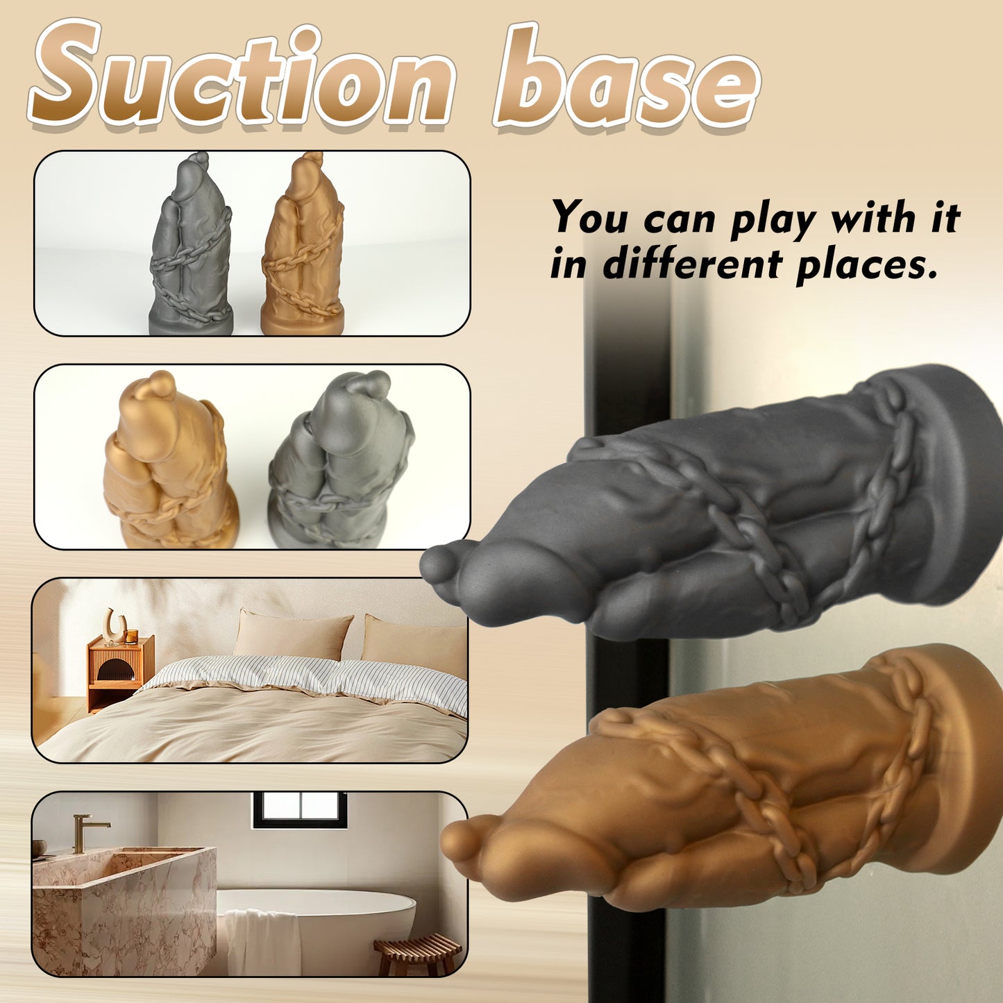 TaRiss's Realistic Dildo with Suction Cup Base Two Heads Design Anal Plug