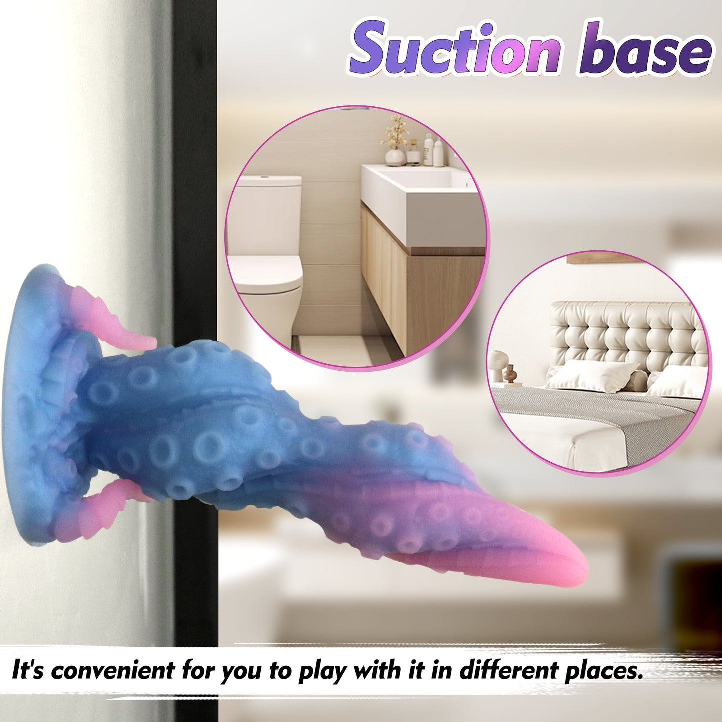 MAPARON Silicone Anal Plug Fantasy Dildo with Suction Cup Base 9.56 Inch "Noctilucent Tentacle“