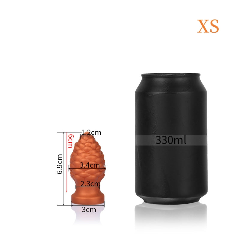 TaRiss's Silicone Anal Plug with Suction Base for Beginners to Advanced Players "Pinecone"