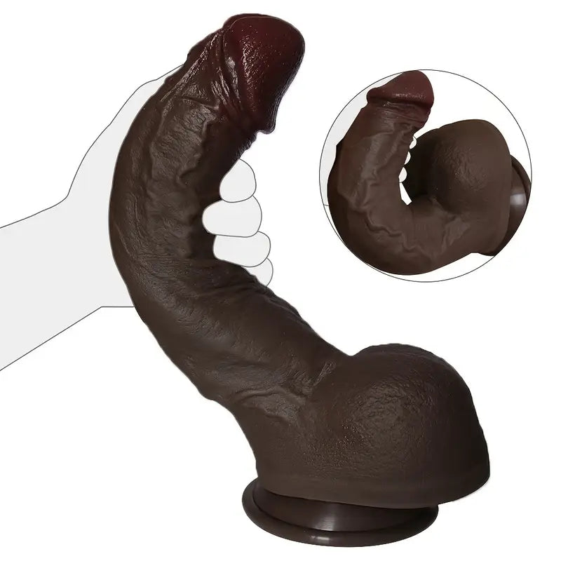 TaRiss's Realistic Dildo with Suction Base Lifelike Big Black Cock Silicone Anal Plug