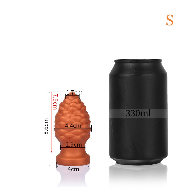 TaRiss's Silicone Anal Plug with Suction Base for Beginners to Advanced Players "Pinecone"