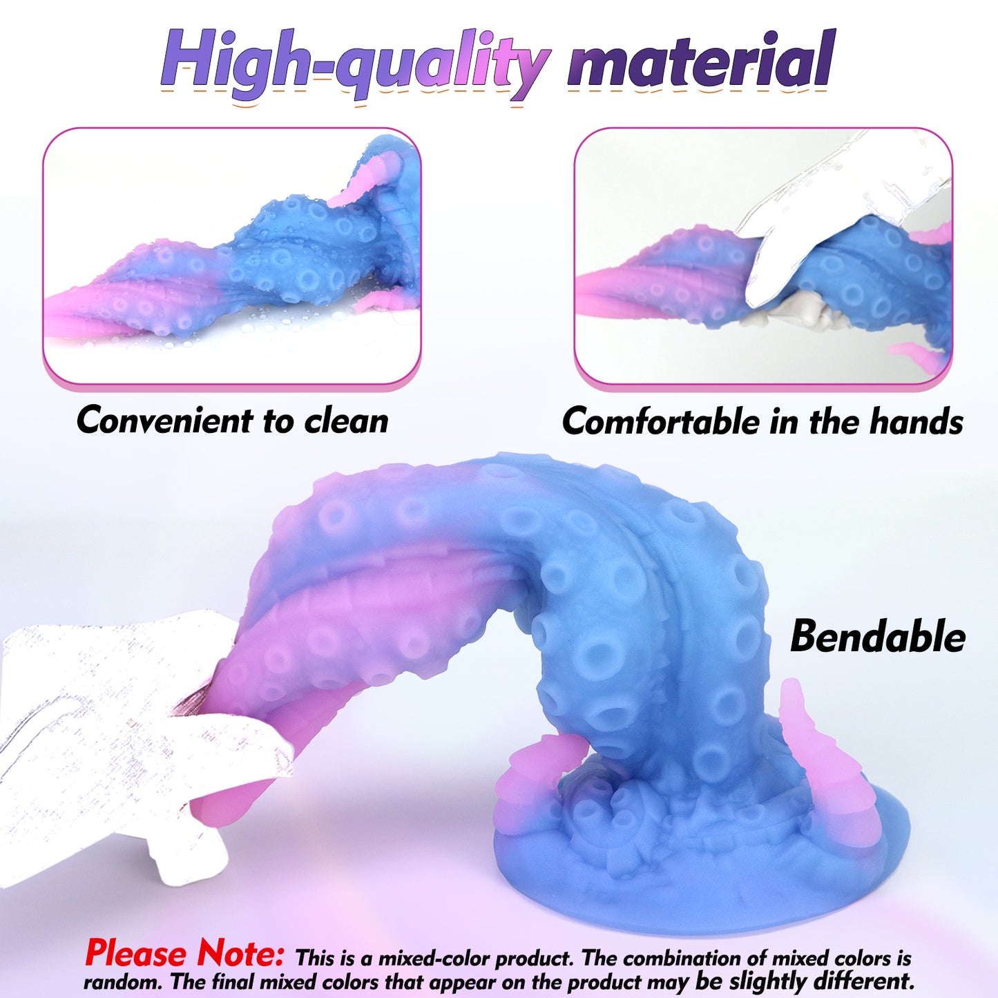 MAPARON Silicone Anal Plug Fantasy Dildo with Suction Cup Base 9.56 Inch "Noctilucent Tentacle“