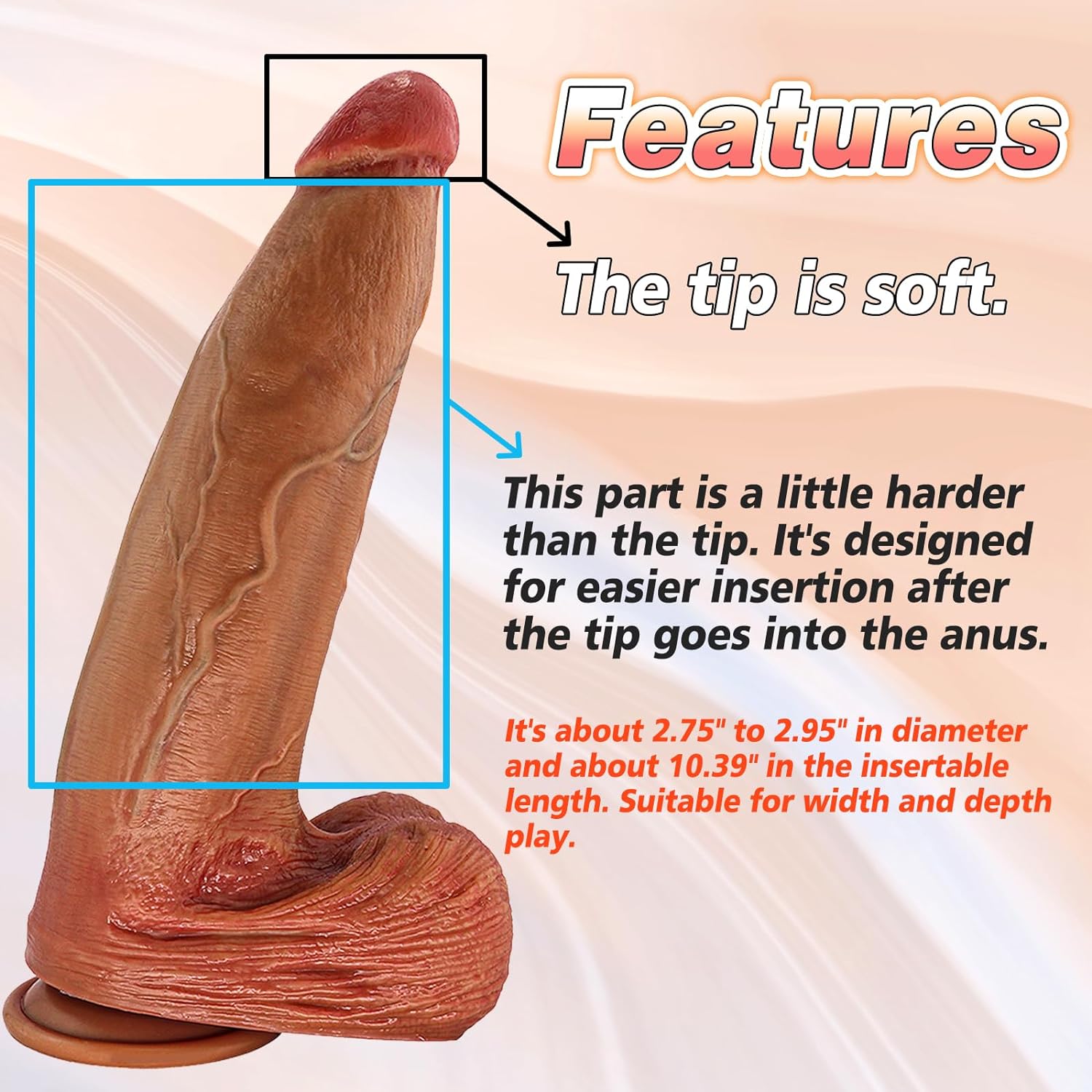 TaRiss's Silicone Realistic Dildo for Man Women Couple Brown 12.59 Inch - tarisss.com