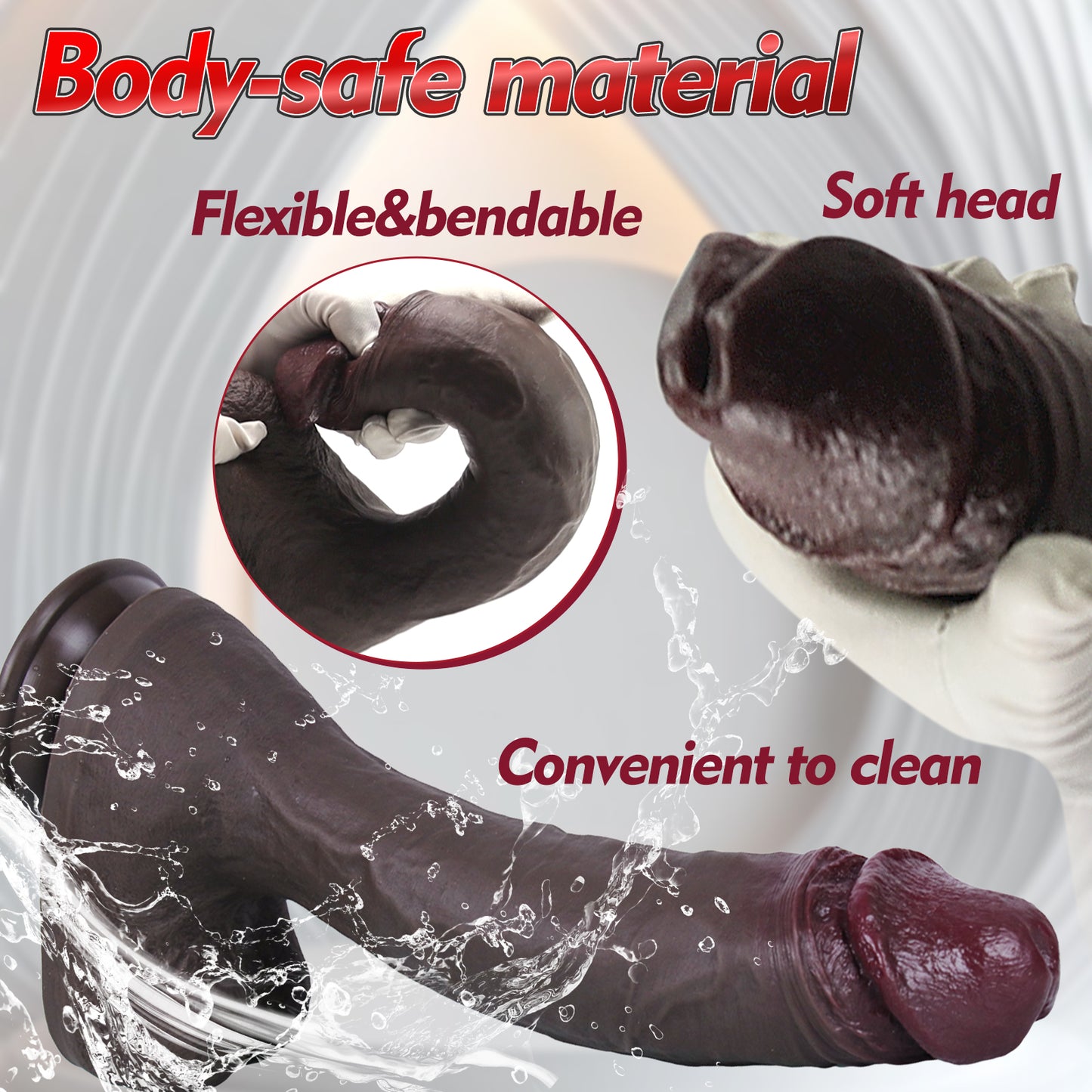 TaRiss's Realistic Dildo Silicone Dark Brown Dildo Anal Plug with Suction Base “Whispering Moon”