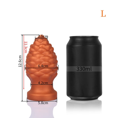 TaRiss's Silicone Anal Plug with Suction Base for Beginners to Advanced Players "Pinecone"