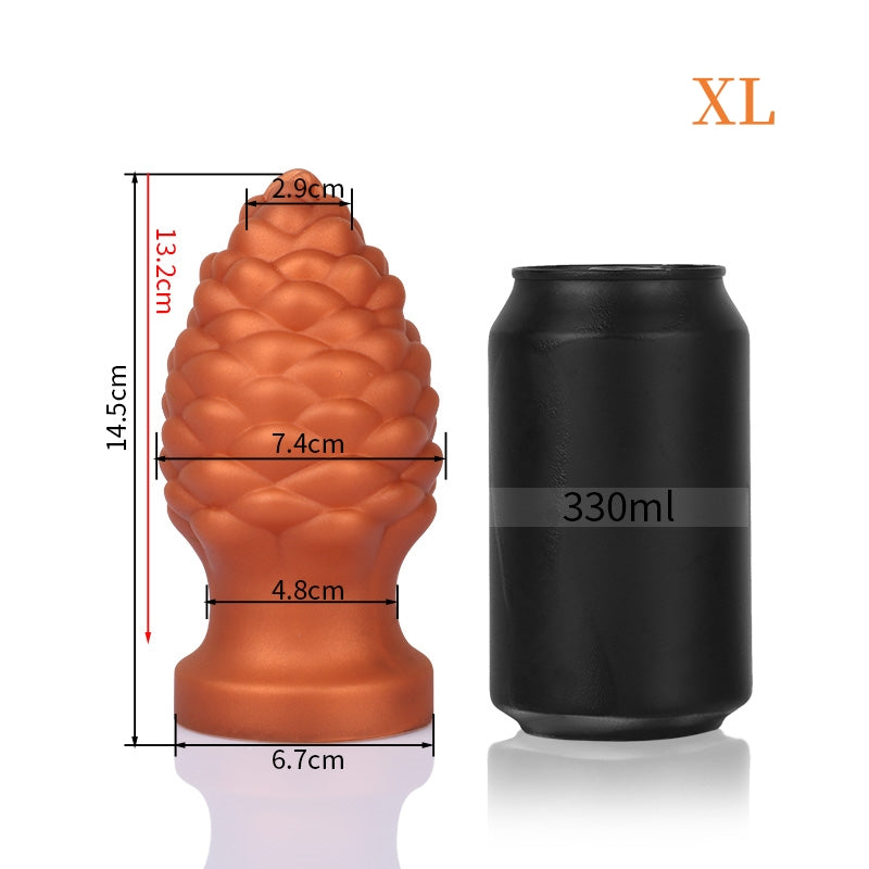 TaRiss's Silicone Anal Plug with Suction Base for Beginners to Advanced Players "Pinecone"