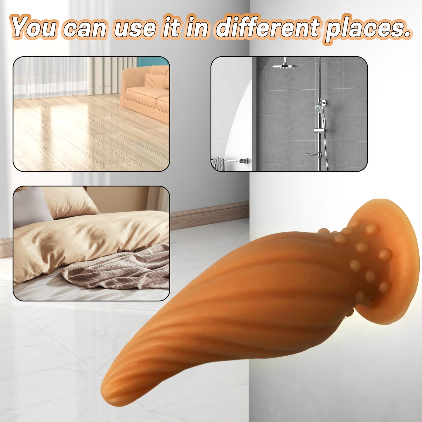 MAPARON Silicone Anal Plug with Suction Cup Base XL 8.66 Inch - tarisss.com