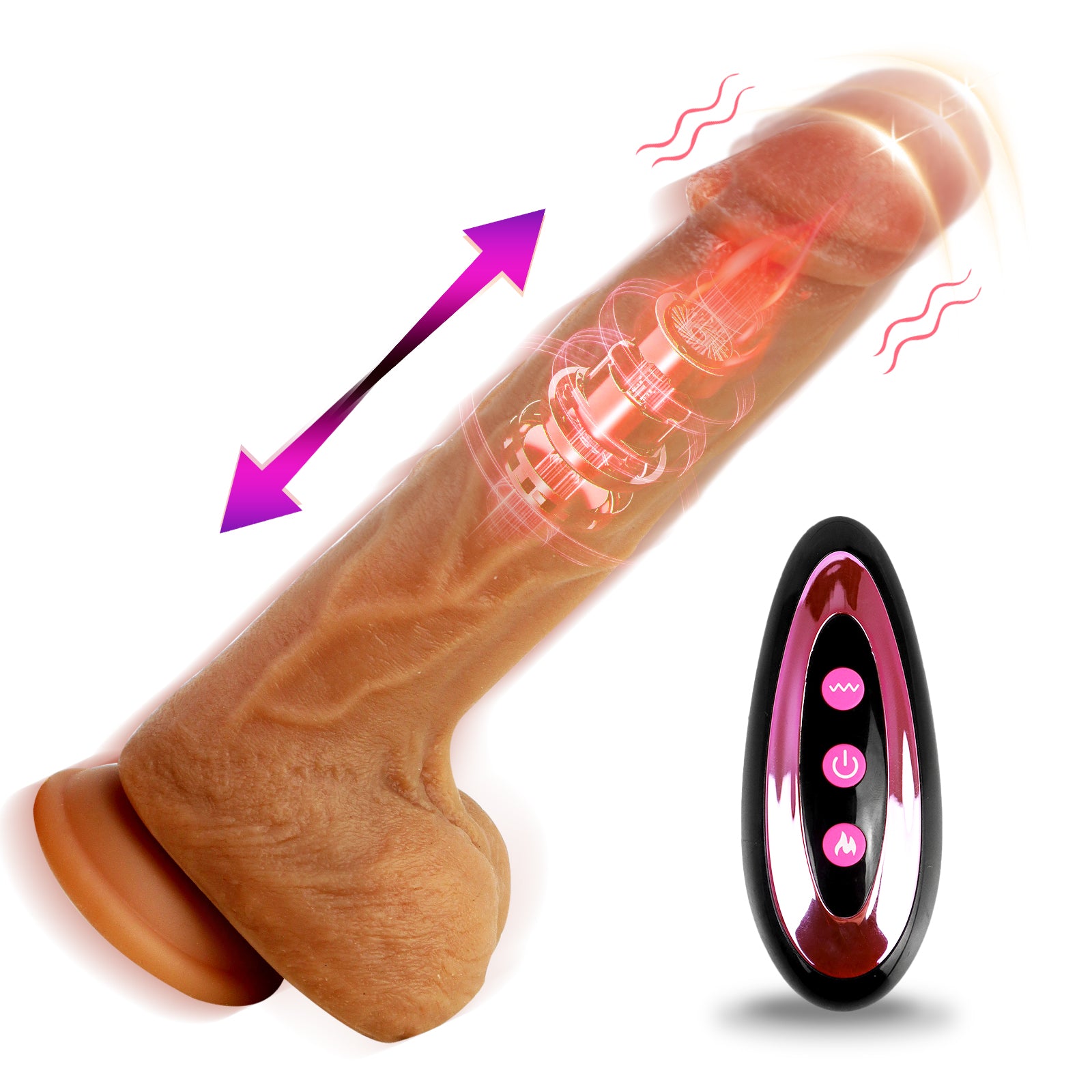 MAPARON Realistic Dildo Vibrator with Suction Base 8.66 Inch - tarisss.com