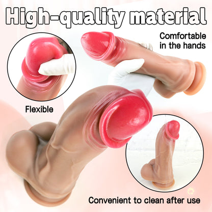 MAPARON Realistic Dildo with Suction Base 8.66 Inch "Crimson Beauty" - tarisss.com