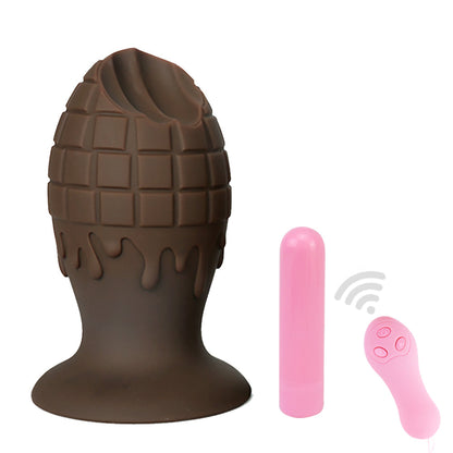 TaRiss's Chocolate anal plug with vibrating eggs - TaRiss`s