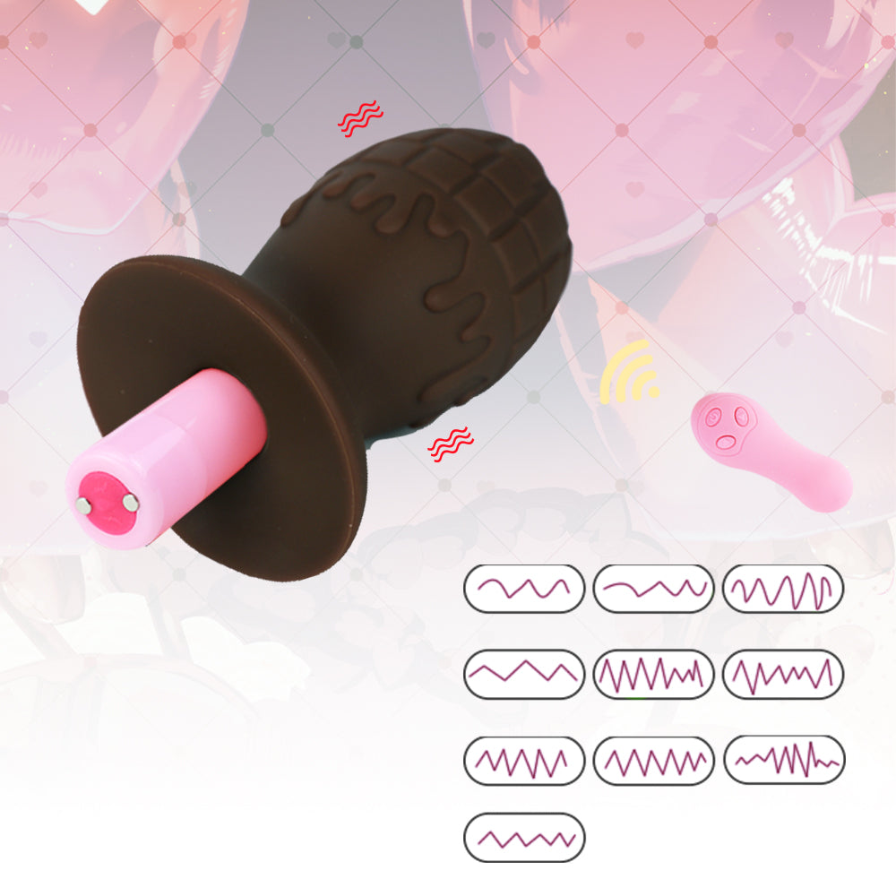 TaRiss's Chocolate anal plug with vibrating eggs - TaRiss`s