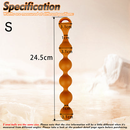 TaRiss's Silicone Anal Beads with Pull Ring Suitable for Beginners to Advanced Players