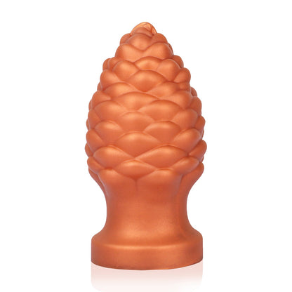 TaRiss's Silicone Anal Plug with Suction Base Gold XXL 6.49'' “Pinecone” - tarisss.com