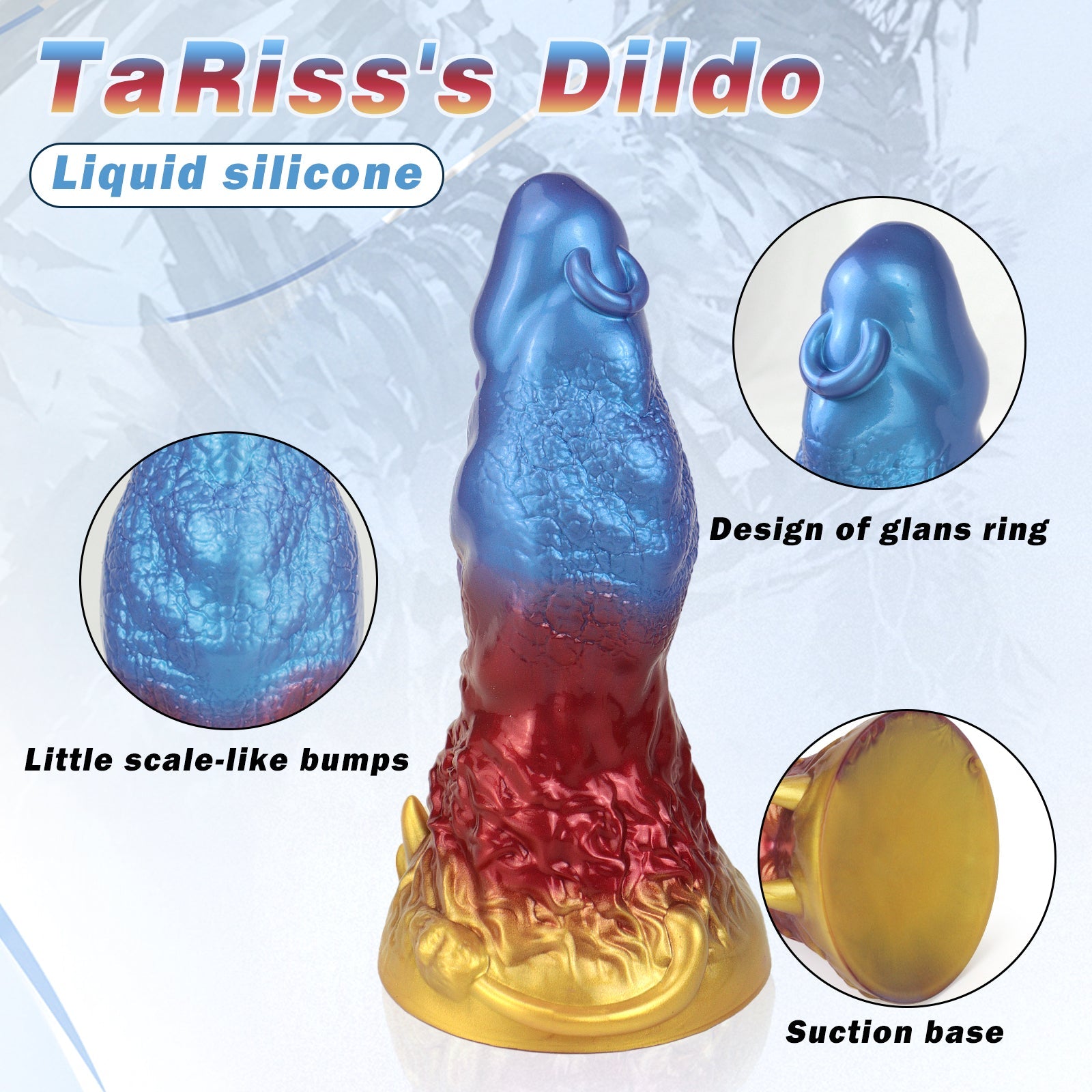 TaRiss's Silicone Anal Dildo with Suction Cup Base L 10.43'' "Gelato" - tarisss.com