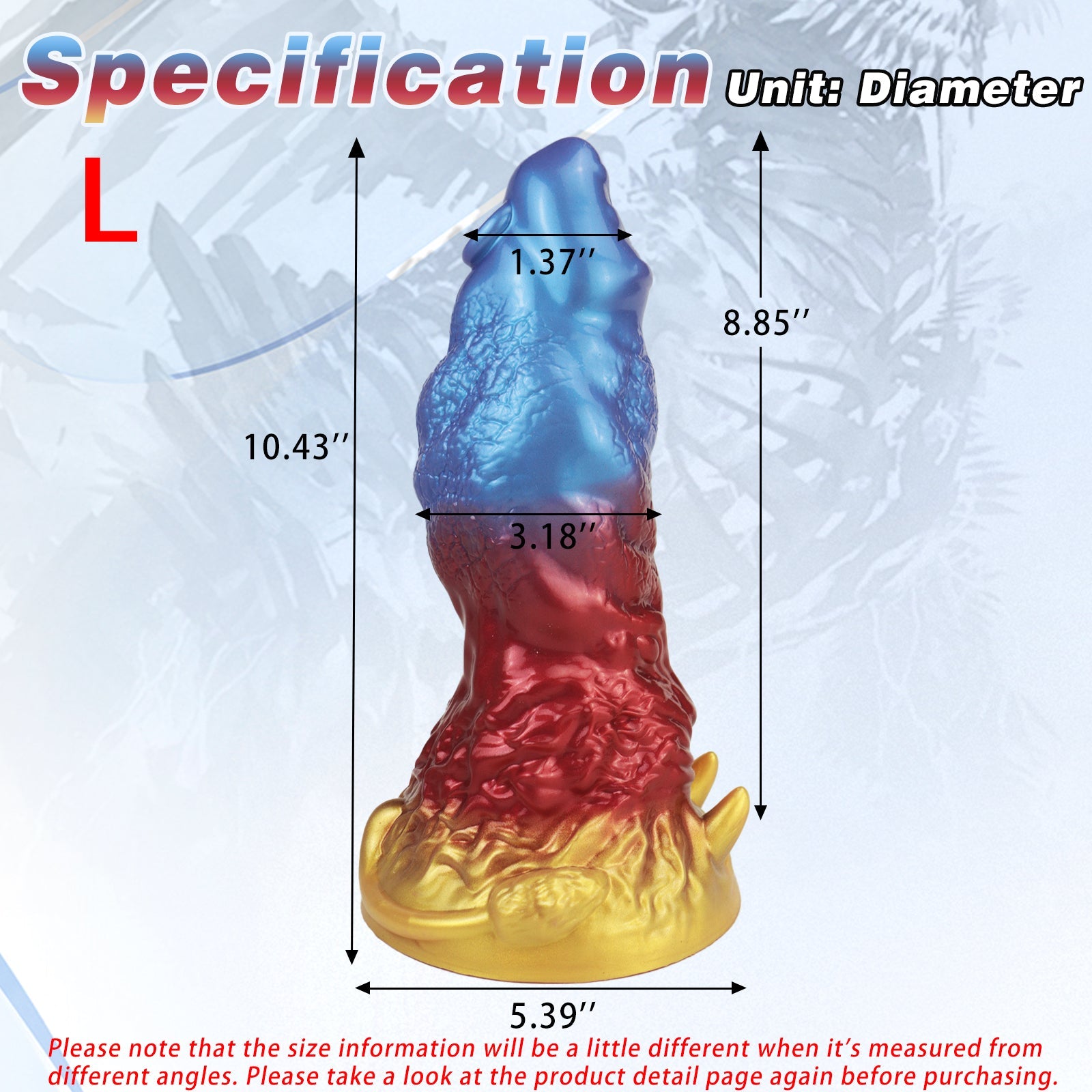 TaRiss's Silicone Anal Dildo with Suction Cup Base L 10.43'' "Gelato" - tarisss.com