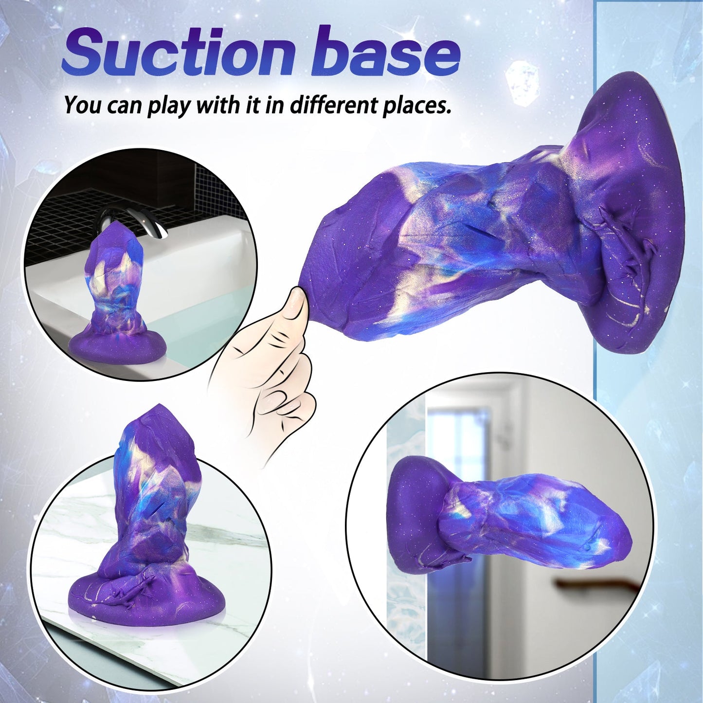 TaRiss's Silicone Anal Plug with Suction Cup Base L 9.05 Inch “Purple Diamond" - tarisss.com