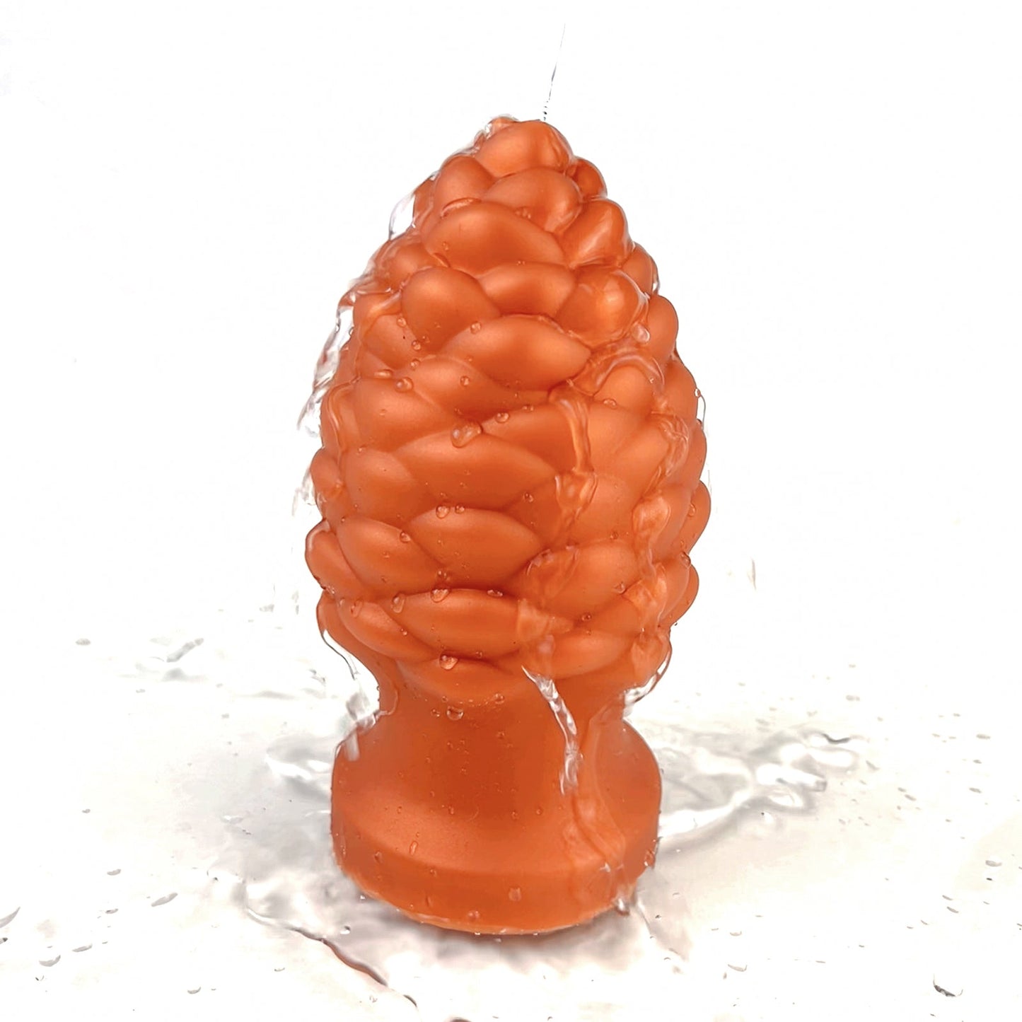 TaRiss's Silicone Anal Plug with Suction Base Gold XXL 6.49'' “Pinecone” - tarisss.com