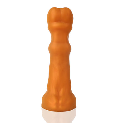 TaRiss's Silicone Anal Dildo with Suction Cup Base Gold XXL 14.76 Inch - tarisss.com