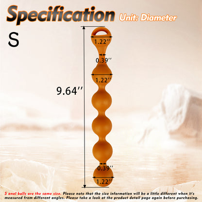 TaRiss's Silicone Anal Beads with Pull Ring Suitable for Beginners to Advanced Players