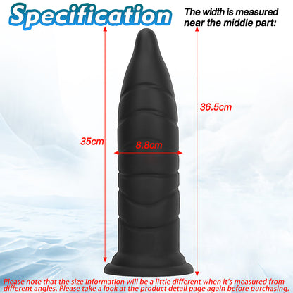 TaRiss's Silicone Anal Plug with Suction Cup Base 14.37 Inch “Howitzer” - tarisss.com