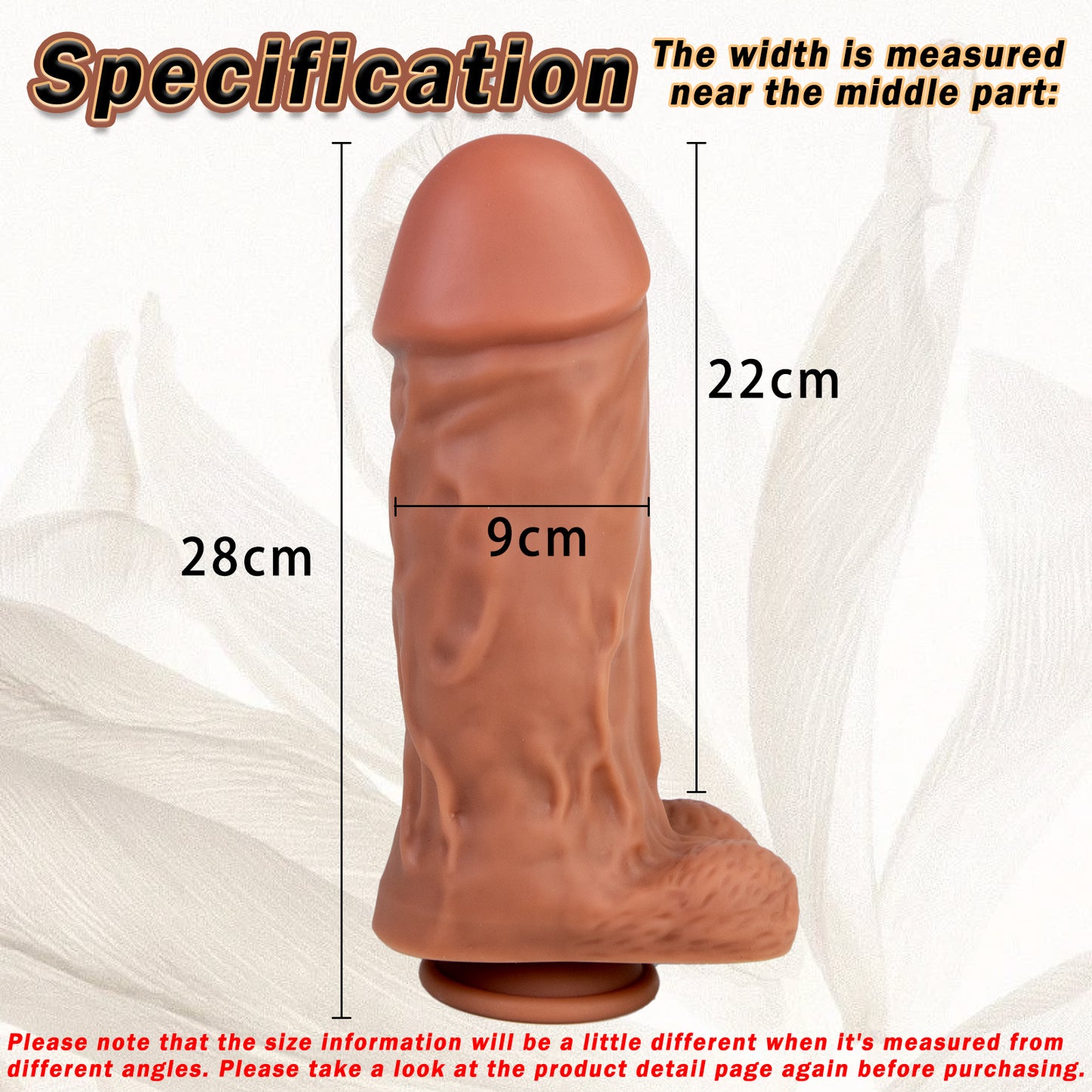 TaRiss's Realistic Dildo with Suction Cup Base 11.02 Inch “Biggie Eddie"