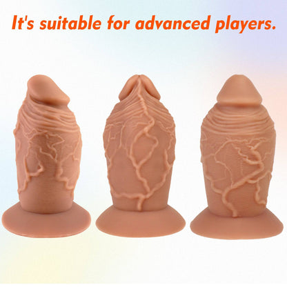 MAPARON Realistic Dildo with Suction Cup Base Silicone Anal Plug for Advanced Players“Rugged Prince”