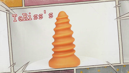 TaRiss's Silicone Anal Plug with Suction Base Screw Shape Dildo for Advanced Players