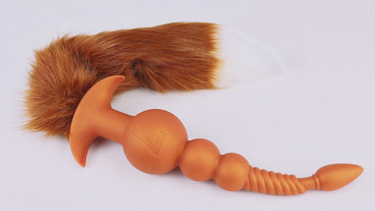 TaRiss's 2 Piece Set Anal Beads with Tail "Horse Tail"