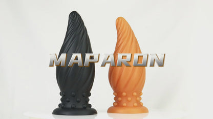 MAPARON Silicone Anal Plug with Suction Cup Base XL 8.66 Inch "Spiral Awl"