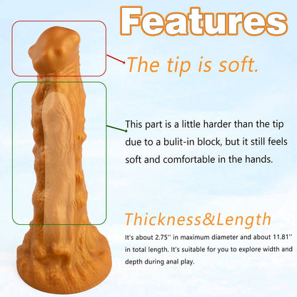 TaRiss's Silicone Anal Dildo with Suction Cup Base L 11.81 Inch