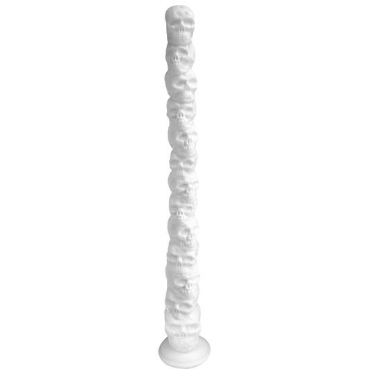 TaRiss's Anal Beads Butt Plug Silicone Suction Cup Fantasy Dildo for Beginners to Advanced Players 17.63 Inch “White Phantom”