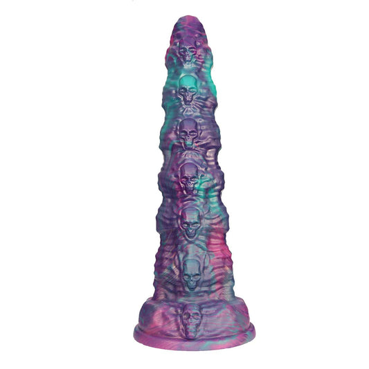 TaRiss's Fantasy Dildo with Suction Base Silicone Anal Plug with Skull Pattern Design 15.74 Inch