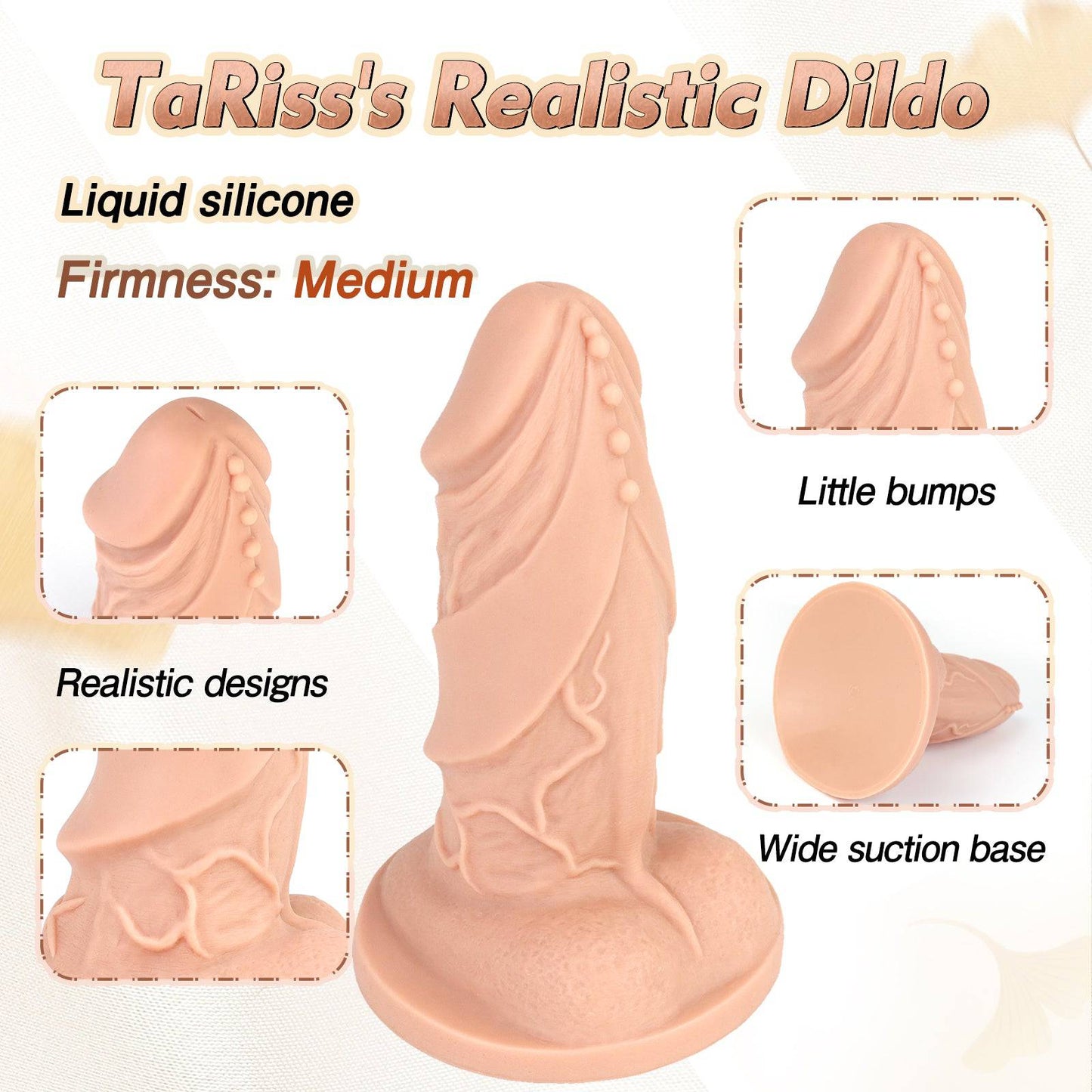 TaRiss's Realistic Dildo Silicone Anal Plug with Wide Suction Base