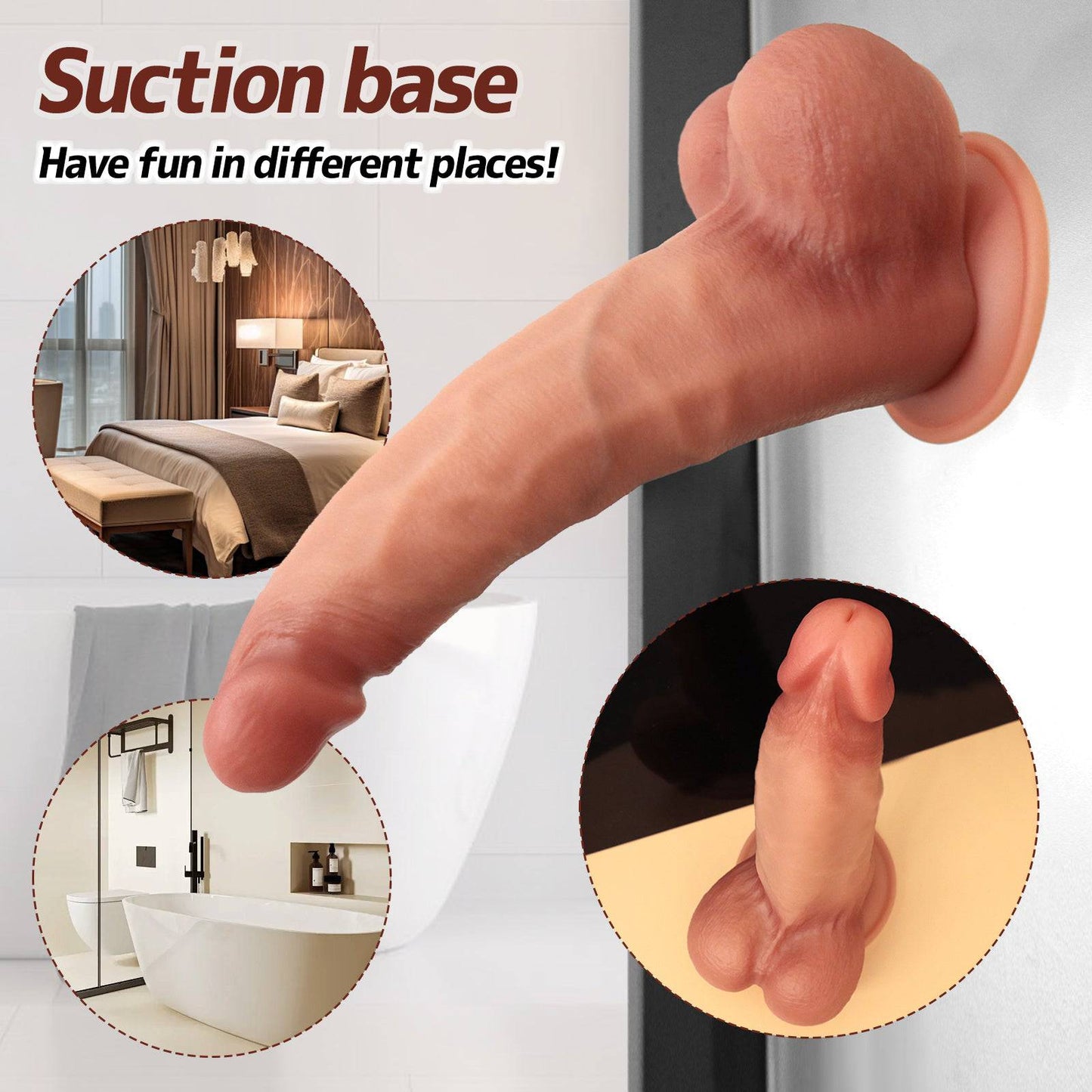 TaRiss's Realistic Dildo with Suction Cup Base Silicone Anal Plug for Intermediates to Experienced Users