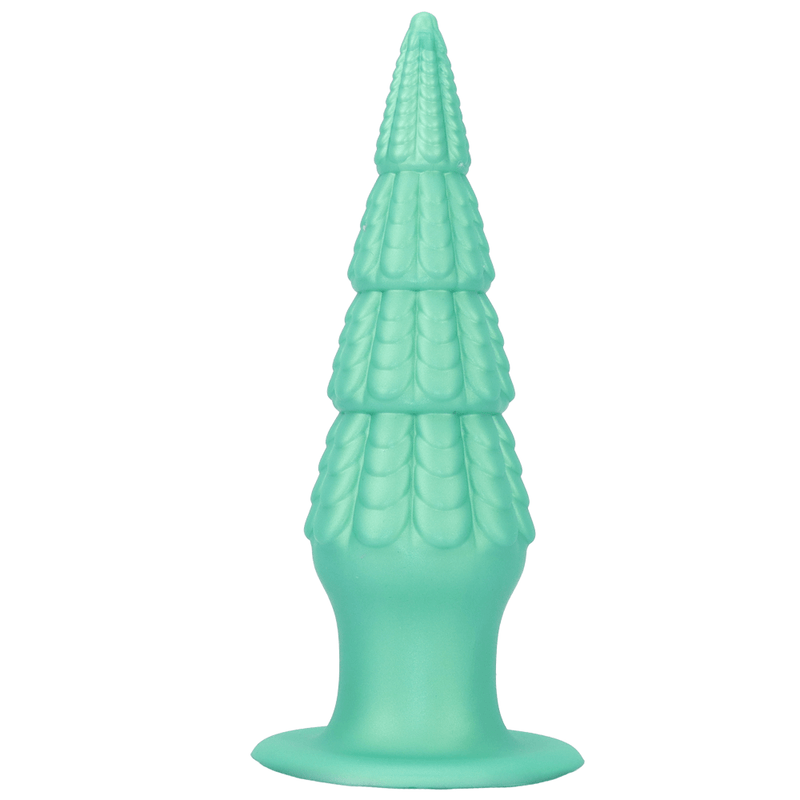 TaRiss's® Smart Silicone Anal Plug with Powerful Suction Base Christmas Dildos “Christmas Tree" - tarisss.com