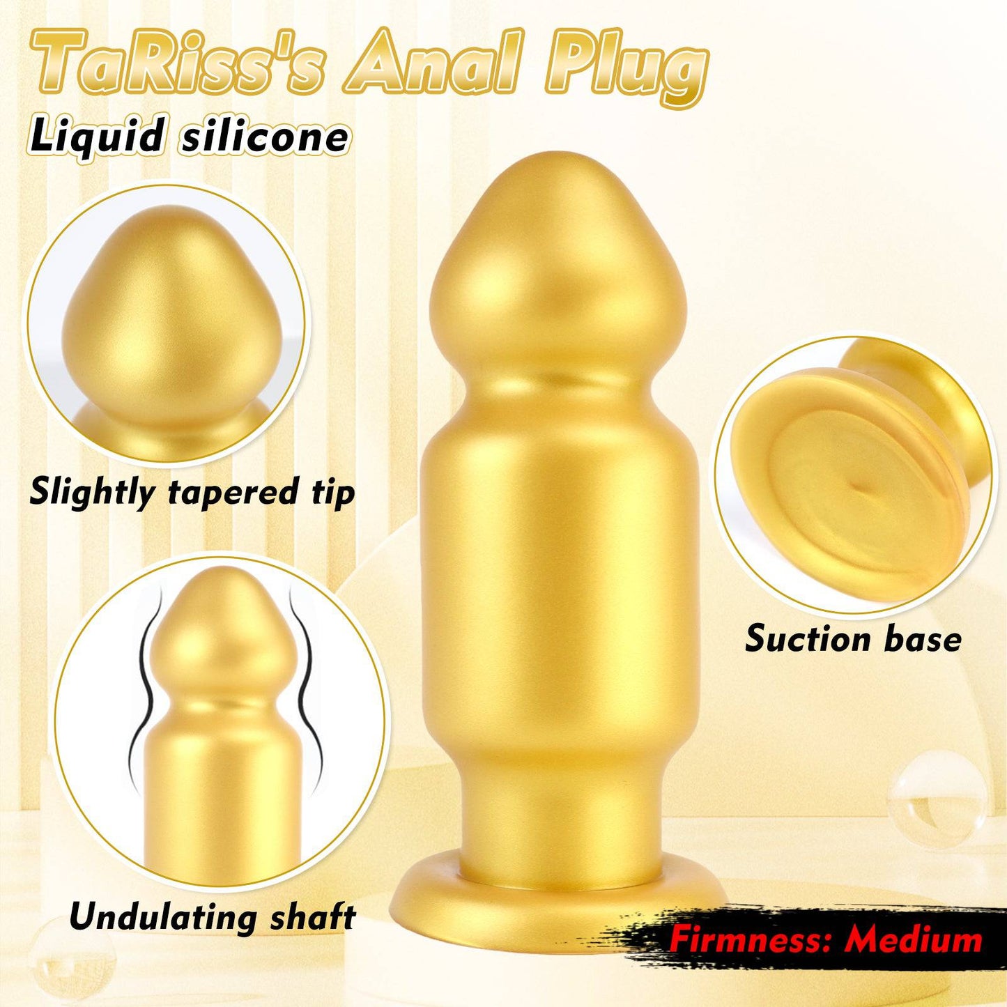 TaRiss's Anal Plug with Suction Base Silicone Dildo for Intermediates to Advanced Players